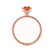 LIVELY - Chatham® Round Padparadscha 18k Rose Gold Petite Hidden Halo Pavé Shoulder Set Ring Engagement Ring Lily Arkwright