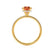 LIVELY - Chatham® Round Padparadscha 18k Yellow Gold Petite Hidden Halo Pavé Shoulder Set Ring Engagement Ring Lily Arkwright