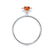 LIVELY - Chatham® Round Padparadscha 950 Platinum Petite Hidden Halo Pavé Shoulder Set Ring Engagement Ring Lily Arkwright