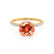Lively Round cut padparadscha sapphire lab diamond engagement ring 18k yellow gold shoulder set ring by Lily Arkwright
