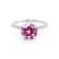 LIVELY Chatham® Round Pink Sapphire 950 Platinum Petite Hidden Halo Pavé Shoulder Set Ring Engagement Ring Lily Arkwright
