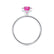 LIVELY Chatham® Round Pink Sapphire 950 Platinum Petite Hidden Halo Pavé Shoulder Set Ring Engagement Ring Lily Arkwright