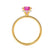 LIVELY Chatham® Round Pink Sapphire 18k Yellow Gold Petite Hidden Halo Pavé Shoulder Set Ring Engagement Ring Lily Arkwright