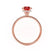 LIVELY - Chatham® Round Ruby 18k Rose Gold Petite Hidden Halo Pavé Shoulder Set Ring Engagement Ring Lily Arkwright