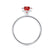 LIVELY - Chatham® Round Ruby 18k White Gold Petite Hidden Halo Pavé Shoulder Set Ring Engagement Ring Lily Arkwright