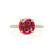 LIVELY - Chatham® Round Ruby 18k Yellow Gold Petite Hidden Halo Pavé Shoulder Set Ring Engagement Ring Lily Arkwright