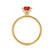 LIVELY - Chatham® Round Ruby 18k Yellow Gold Petite Hidden Halo Pavé Shoulder Set Ring Engagement Ring Lily Arkwright