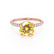 LIVELY Chatham® Round Yellow Sapphire 18k Rose Gold Petite Hidden Halo Pavé Shoulder Set Ring Engagement Ring Lily Arkwright