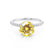 LIVELY Chatham® Round Yellow Sapphire 18k White Gold Petite Hidden Halo Pavé Shoulder Set Ring Engagement Ring Lily Arkwright
