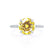 Lively platinum shoulder set Chatham round yellow sapphire diamond engagement ring Lily Arkwright 
