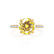 LIVELY Chatham® Round Yellow Sapphire 18k Yellow Gold Petite Hidden Halo Pavé Shoulder Set Ring Engagement Ring Lily Arkwright