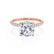 LIVELY - Cushion Lab Diamond 18k Rose Gold Petite Hidden Halo Pavé Shoulder Set Engagement Ring Lily Arkwright
