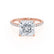 LIVELY - Princess Moissanite & Diamond 18k Rose Gold Hidden Halo Micro Pavé Shoulder Set Engagement Ring Lily Arkwright