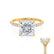 LIVELY - Princess Moissanite & Diamond 18k Yellow Gold Hidden Halo Micro Pavé Shoulder Set Engagement Ring Lily Arkwright