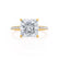 LIVELY - Princess Moissanite & Diamond 18k Yellow Gold Hidden Halo Micro Pavé Shoulder Set Engagement Ring Lily Arkwright
