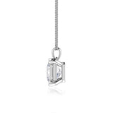 LOLA - Asscher Cut Moissanite 4 Claw Pendant 18k White Gold Pendant Lily Arkwright