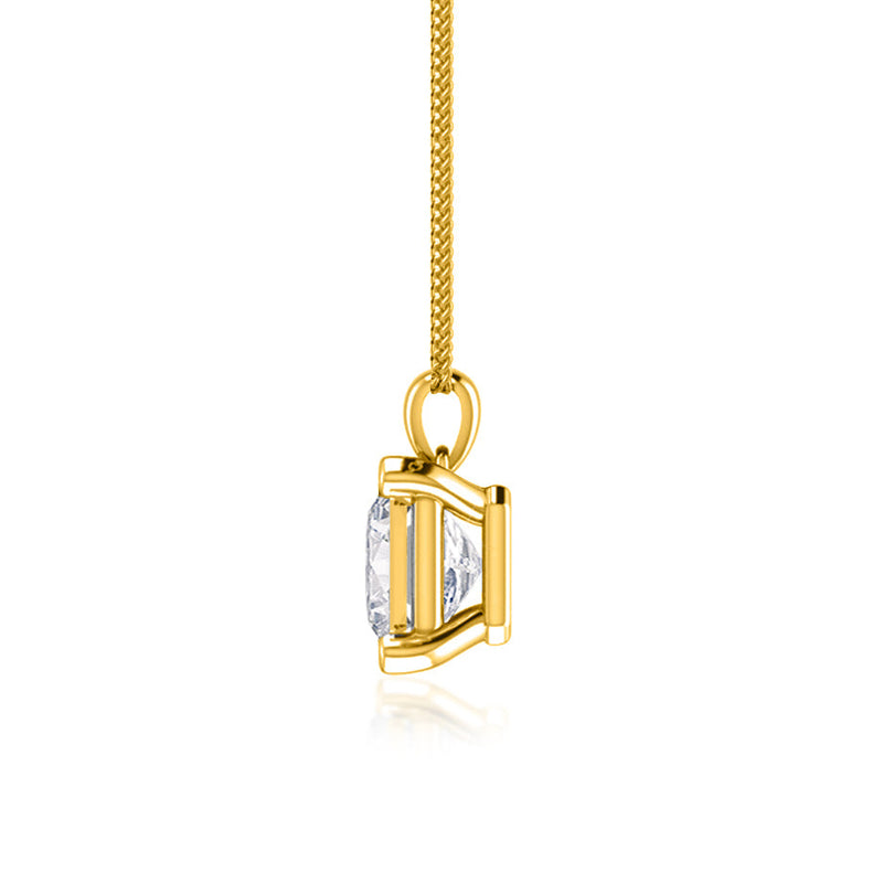LOLA - Asscher Cut Lab Diamond 4 Claw Pendant 18k Yellow Gold Pendant Lily Arkwright