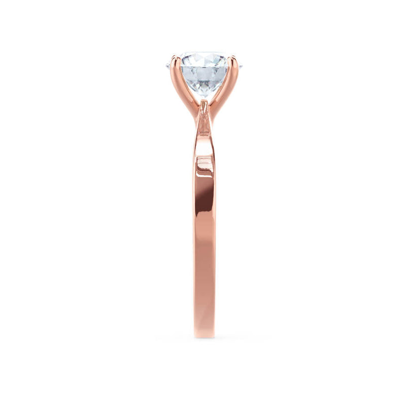 LOTTIE - Premium Certified Natural Diamond 4 Claw Solitaire 18k Rose Gold Engagement Ring Lily Arkwright