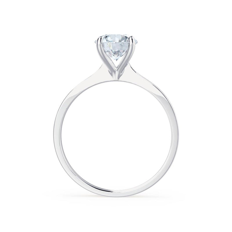 LOTTIE - Round Moissanite 18K White Gold 4 Prong Tulip Solitaire Ring Engagement Ring Lily Arkwright