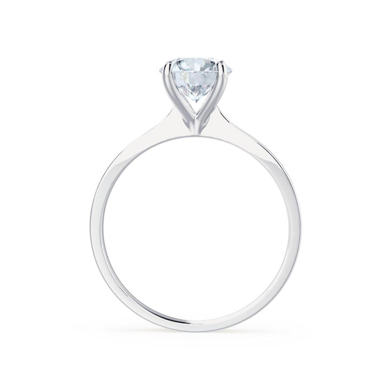 Lottie Round Moissanite 18K White Gold Prong Tulip Solitaire