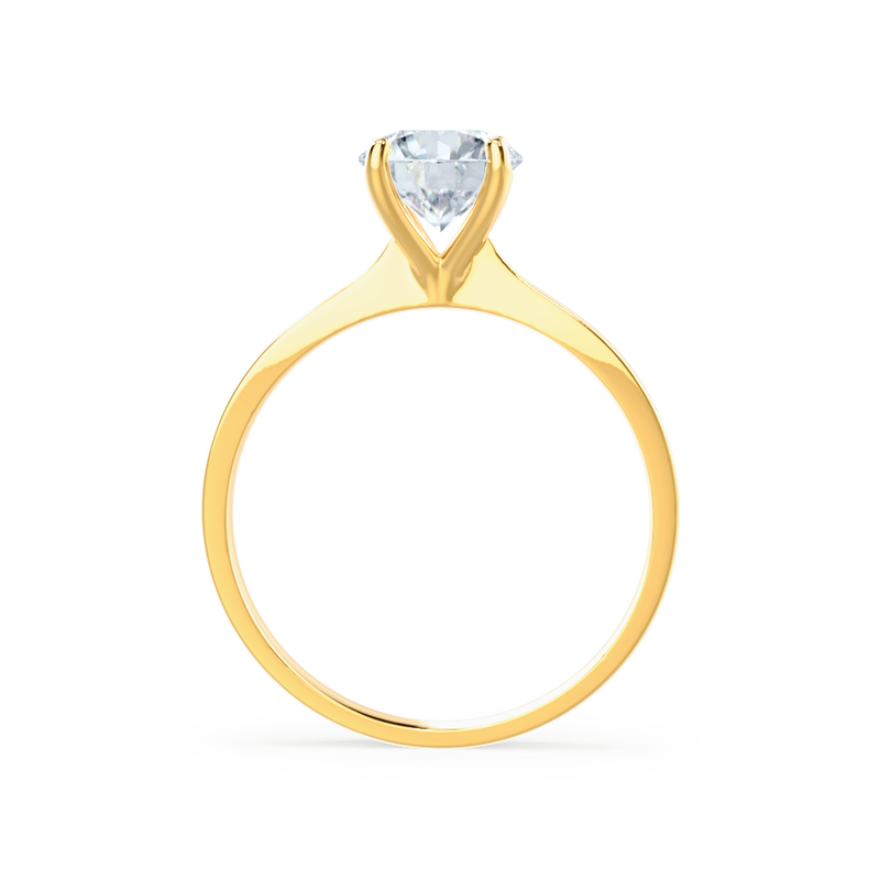 LOTTIE - Round Moissanite 18K Yellow Gold 4 Prong Tulip Solitaire Ring Engagement Ring Lily Arkwright