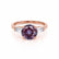 LOVETTA - Round & Baguette Chatham® Alexandrite 18k Rose Gold Trilogy Engagement Ring Lily Arkwright