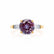 LOVETTA - Round & Baguette Chatham® Alexandrite 18k Yellow Gold Trilogy Engagement Ring Lily Arkwright