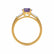 LOVETTA - Round & Baguette Chatham® Alexandrite 18k Yellow Gold Trilogy Engagement Ring Lily Arkwright