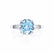 LOVETTA - Round & Baguette Chatham® Aqua Spinel 18k White Gold Trilogy Engagement Ring Lily Arkwright