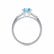 LOVETTA - Round & Baguette Chatham® Aqua Spinel 18k White Gold Trilogy Engagement Ring Lily Arkwright