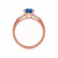 lovetta brilliant round cut blue sapphire and diamond engagement ring rose gold trilogy Lily Arkwright