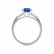 lovetta brilliant round cut blue sapphire and diamond engagement ring platinum trilogy Lily Arkwright