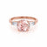 LOVETTA - Round & Baguette Chatham® Champagne True Sapphire 18k Rose Gold Trilogy Engagement Ring Lily Arkwright