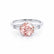 LOVETTA - Round & Baguette Chatham® Champagne True Sapphire 18k White Gold Trilogy Engagement Ring Lily Arkwright