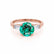 Lovetta Round cut emerald lab diamond engagement ring 18k rose gold shoulder set ring by Lily Arkwright