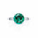 LOVETTA - Round & Baguette Chatham® Emerald 950 Platinum Trilogy Engagement Ring Lily Arkwright