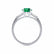 Lovetta Round cut chatham emerald lab diamond engagement ring 950 platinum classic three stone setting ring Lily Arkwright