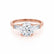 LOVETTA - Round & Baguette Moissanite 18k Rose Gold Trilogy Engagement Ring Lily Arkwright