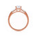 LOVETTA - Round & Baguette Moissanite 18k Rose Gold Trilogy Engagement Ring Lily Arkwright