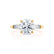LOVETTA - Round & Baguette Moissanite 18k Yellow Gold Trilogy Engagement Ring Lily Arkwright