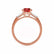 LOVETTA - Round & Baguette Chatham® Ruby 18k Rose Gold Trilogy Engagement Ring Lily Arkwright