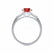LOVETTA - Round & Baguette Chatham® Ruby 18k White Gold Trilogy Engagement Ring Lily Arkwright