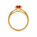 lovetta brilliant round cut ruby and diamond engagement ring yellow gold trilogy Lily Arkwright