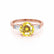 LOVETTA - Round & Baguette Chatham® Yellow Sapphire 18k Rose Gold Trilogy Engagement Ring Lily Arkwright