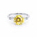 LOVETTA - Round & Baguette Chatham® Yellow Sapphire 950 Platinum Trilogy Engagement Ring Lily Arkwright