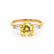 LOVETTA - Round & Baguette Chatham® Yellow Sapphire 18k Yellow Gold Trilogy Engagement Ring Lily Arkwright