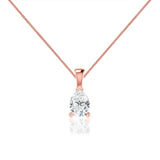 LUCINDA - Pear Cut Moissanite 3 Claw Pendant 18k Rose Gold Pendant Lily Arkwright