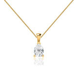 LUCINDA - Pear Cut Moissanite 3 Claw Pendant 18k Yellow Gold Pendant Lily Arkwright