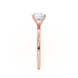 LULU - Round Moissanite 18k Rose Gold Petite Solitaire Ring Engagement Ring Lily Arkwright