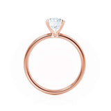LULU - Round Cut Moissanite 18k Rose Gold Petite Solitaire Ring